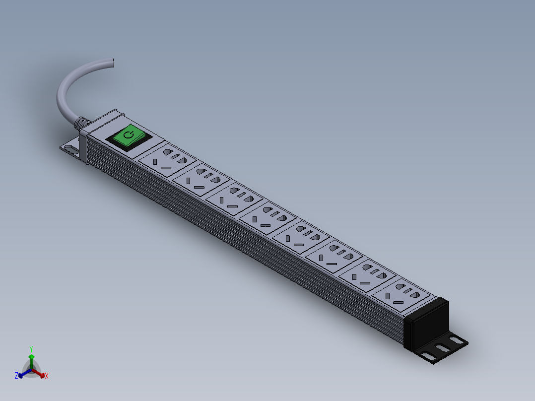 8位排插正等轴测图