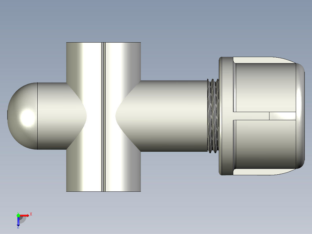 B3004340-1.25英寸分叉三通堵头俯视图