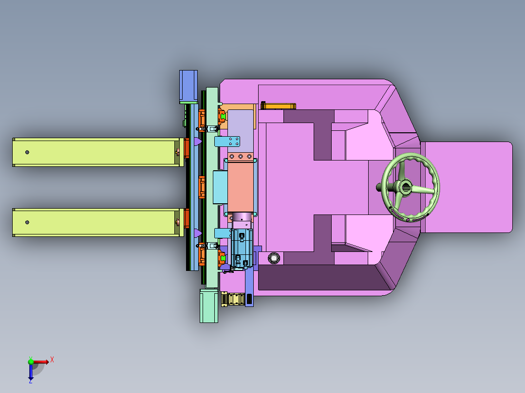 电动调节叉车俯视图