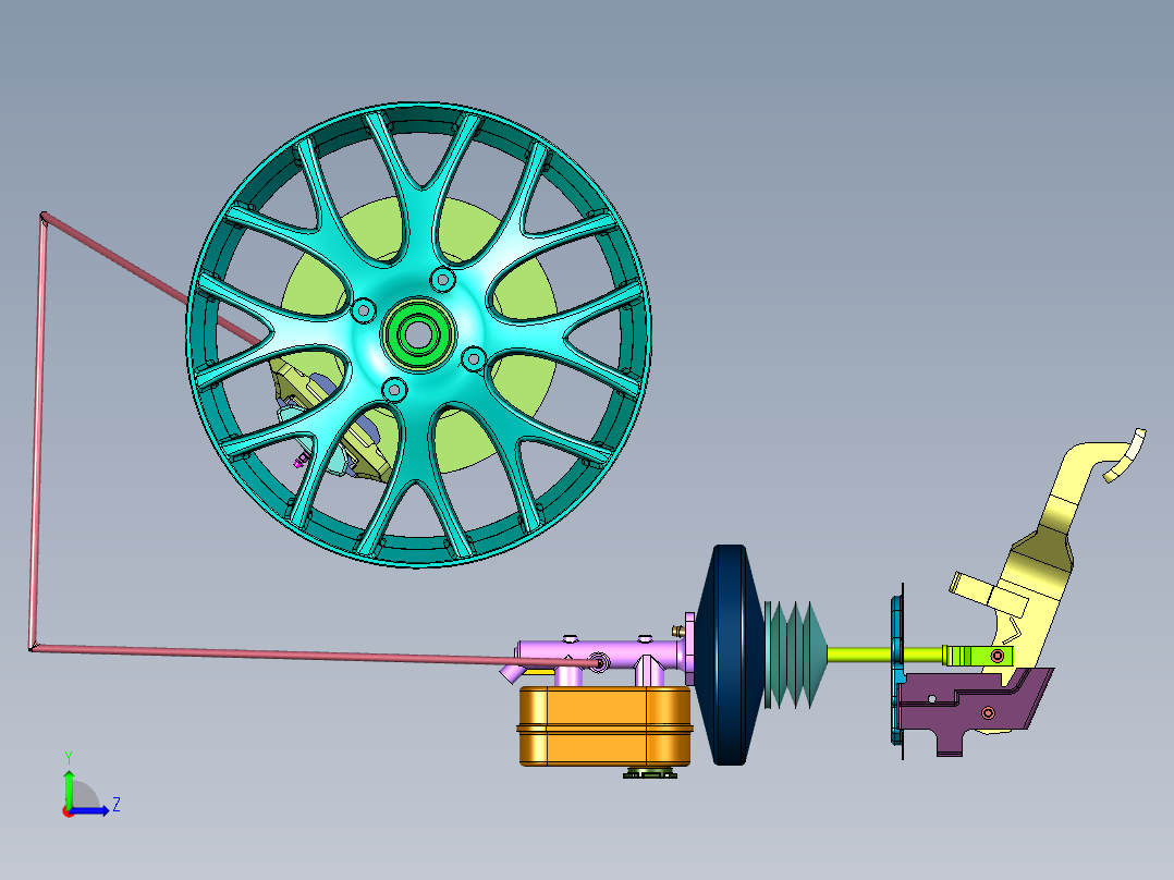 电子机械制动系统左视图