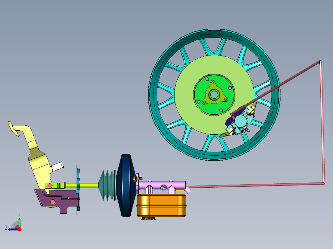 电子机械制动系统右视图