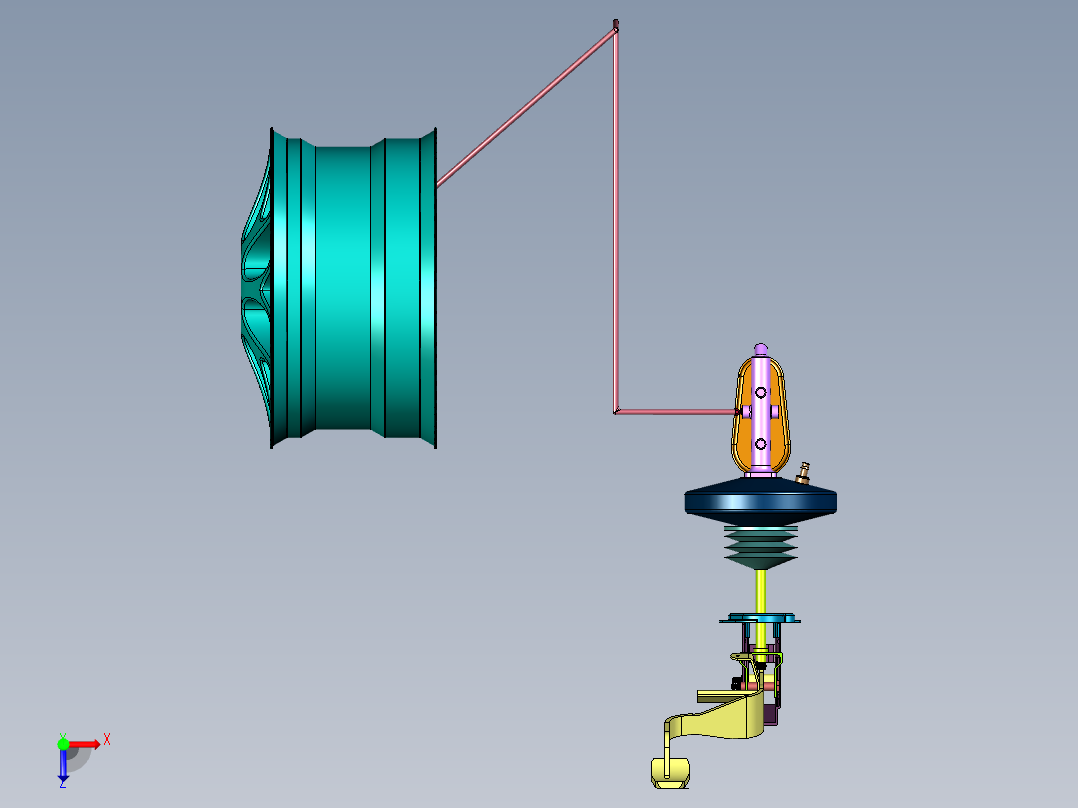 电子机械制动系统俯视图