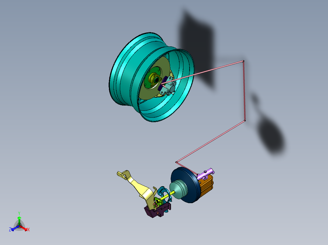 电子机械制动系统正等轴测图