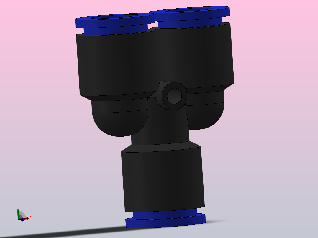 气动快速接头12mmY-Fitting主视图
