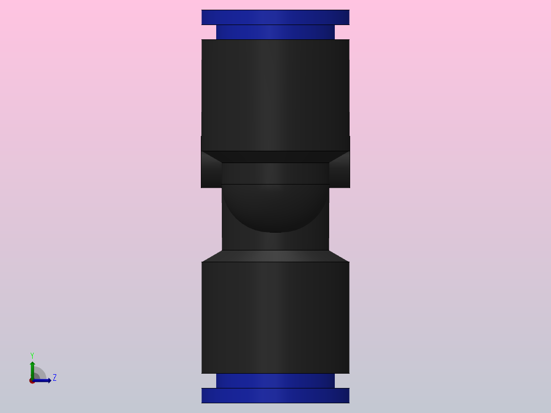 气动快速接头12mmY-Fitting左视图