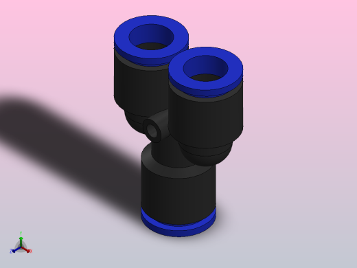 气动快速接头12mmY-Fitting正等轴测缩略图