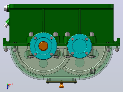 二级同轴减速器设计（SW+CAD）俯视缩略图