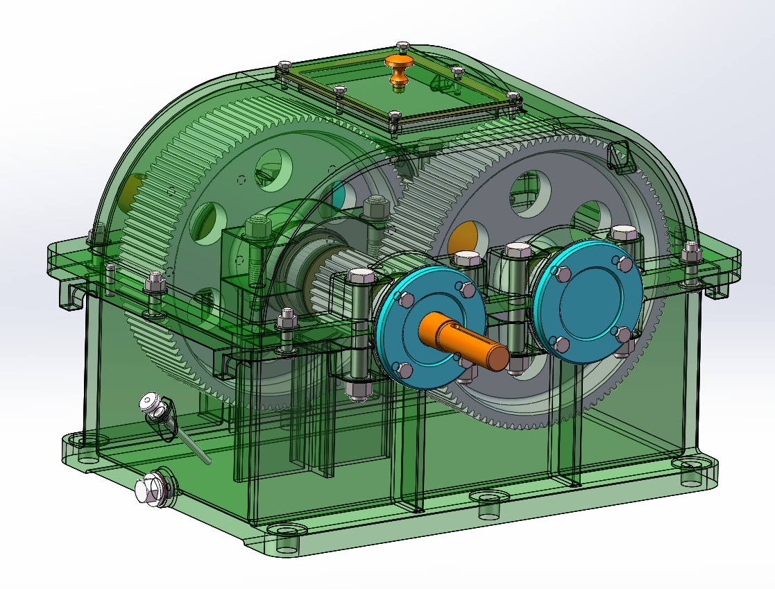 二级同轴减速器设计（SW+CAD）