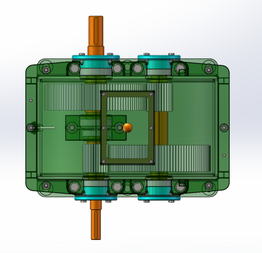 二级同轴减速器设计（SW+CAD）缩略图