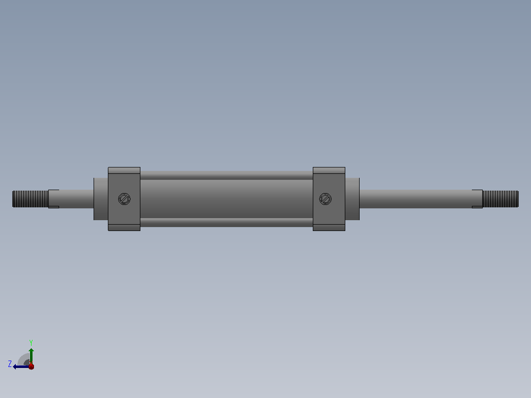 双活塞杆气缸（XQGA2（B2）系列）[XQGB₂Kn-SD-40×100]右视图