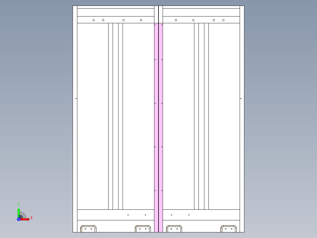 XD1416门机轿门门板[XD1416门机轿门门板]移门机构，电动移门执行器前视图