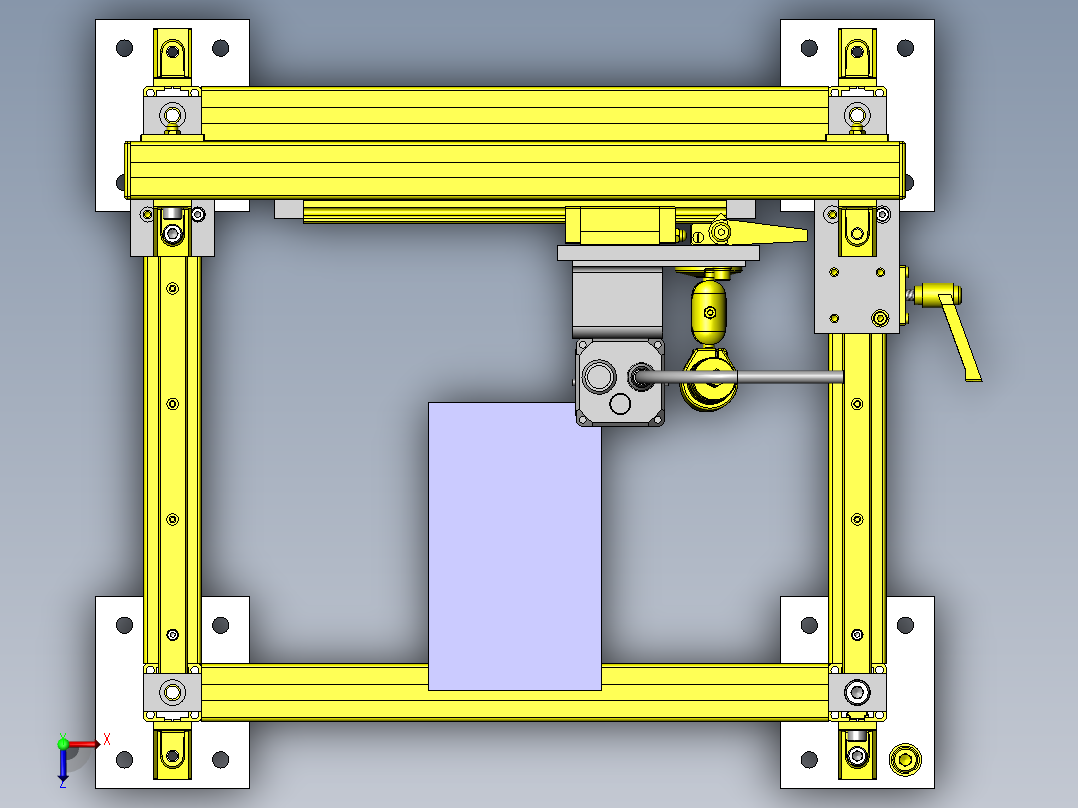 读码器定位机构俯视图