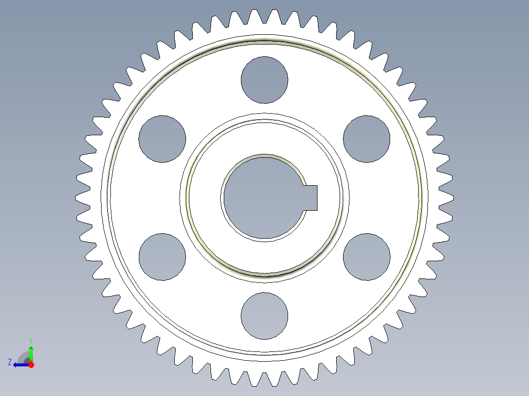 大圆柱齿轮右视图