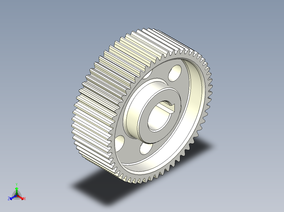 大圆柱齿轮正等轴测图