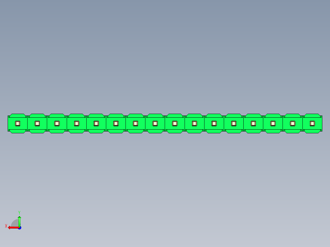 彩色公头100mil（2.54mm）系列-DS1021_green_1x16p_100mil_Type5_rev1.0后视图