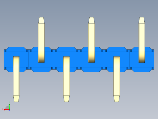 彩色公排针 100mil 2.54mm 系列-DS1022_blue_06p_100mil_Type_SMT_R1_rev1.0后视缩略图