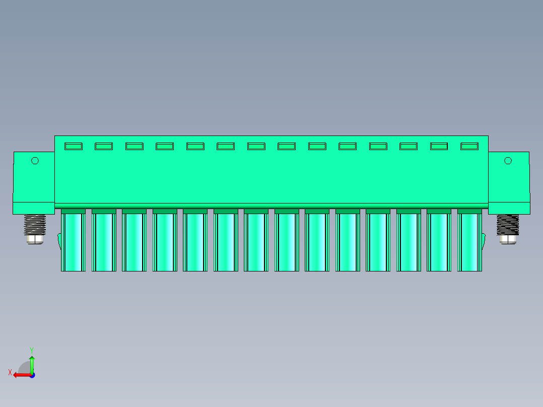 DEGSON 15EDG（公头） 3.5mm 螺钉锁紧，插拔式接线端子 FullPack-15EDGKM-3.5-14P-14-00AH后视图