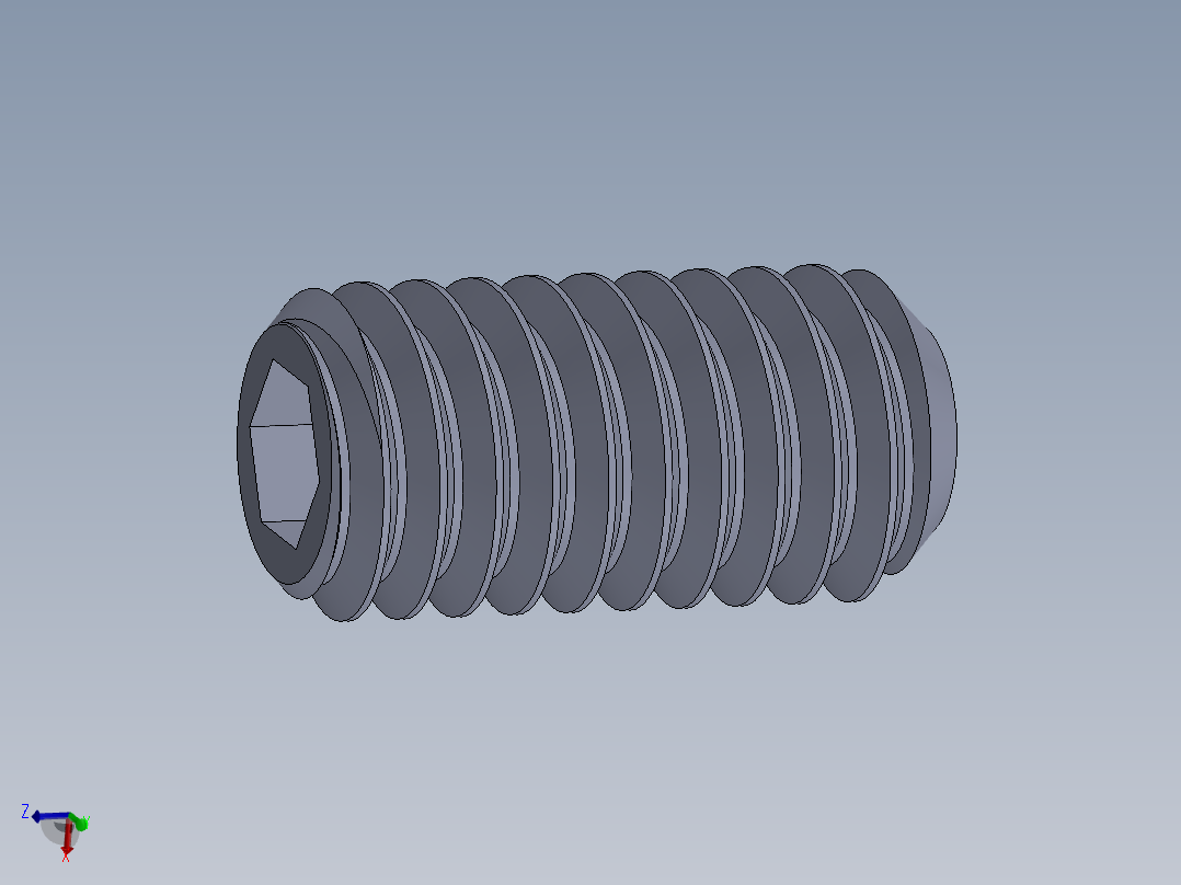 UNC 平头紧定螺钉-UNC SET SCREW 0.3125 x0.625.SLDPRT主视图