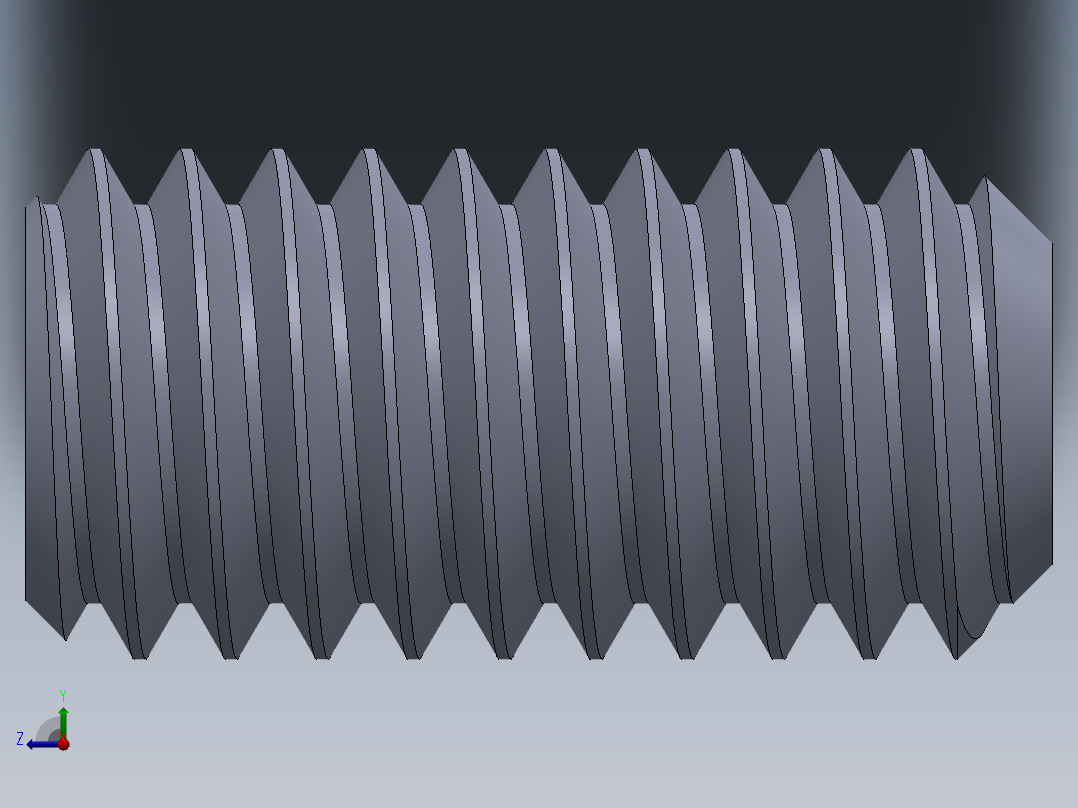UNC 平头紧定螺钉-UNC SET SCREW 0.3125 x0.625.SLDPRT右视图