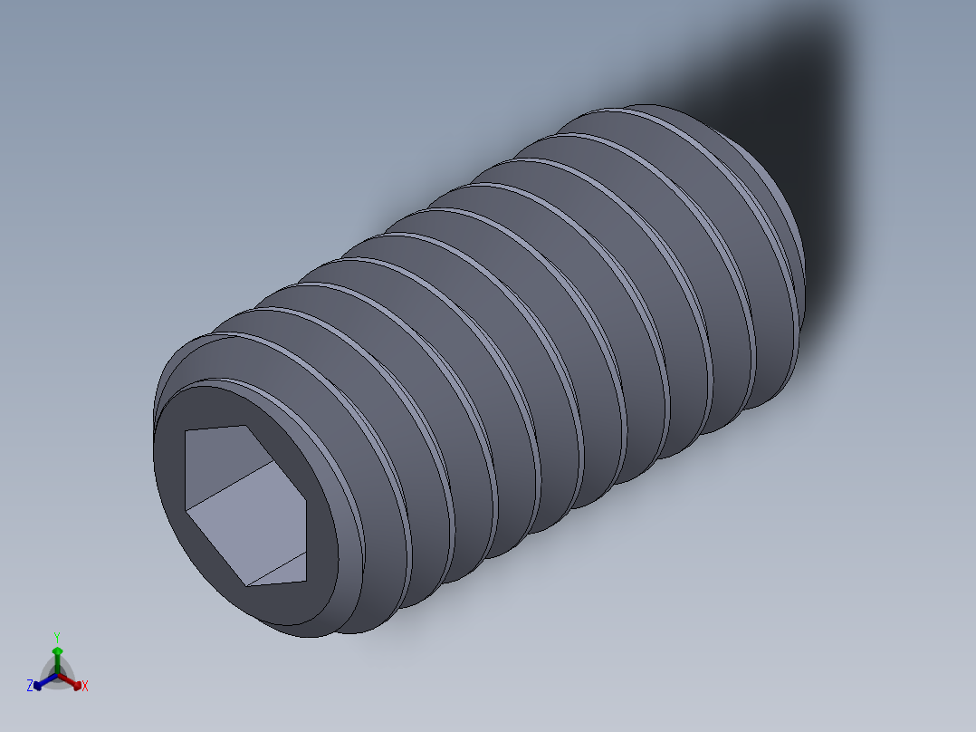 UNC 平头紧定螺钉-UNC SET SCREW 0.3125 x0.625.SLDPRT正等轴测图