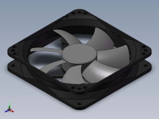 风扇 3D模型正等轴测缩略图