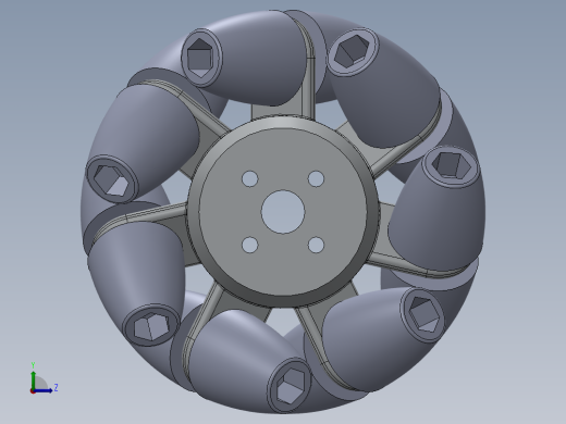 omni wheel分瓣式麦克纳姆轮左视缩略图