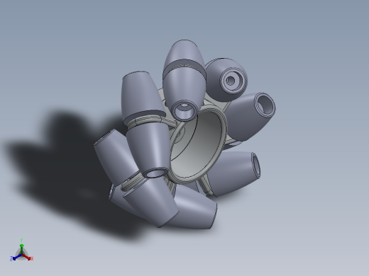 omni wheel分瓣式麦克纳姆轮正等轴测缩略图