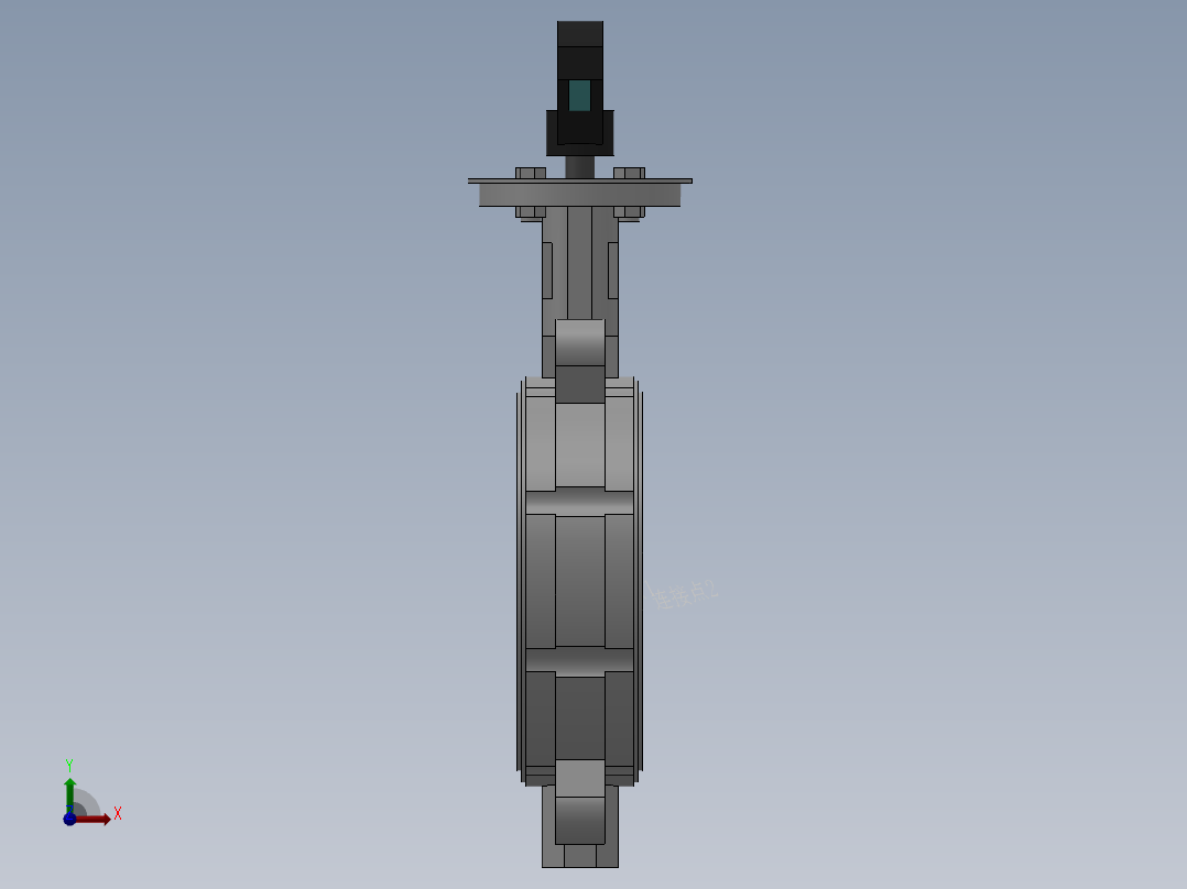 对夹式手动蝶阀-铸铁 DN50-DN600前视图