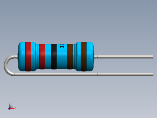 电容器 二极管 电阻器-Resistor Vertical 2.2K Ohm 1W前视缩略图