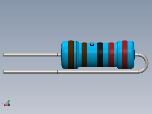 电容器 二极管 电阻器-Resistor Vertical 2.2K Ohm 1W后视缩略图