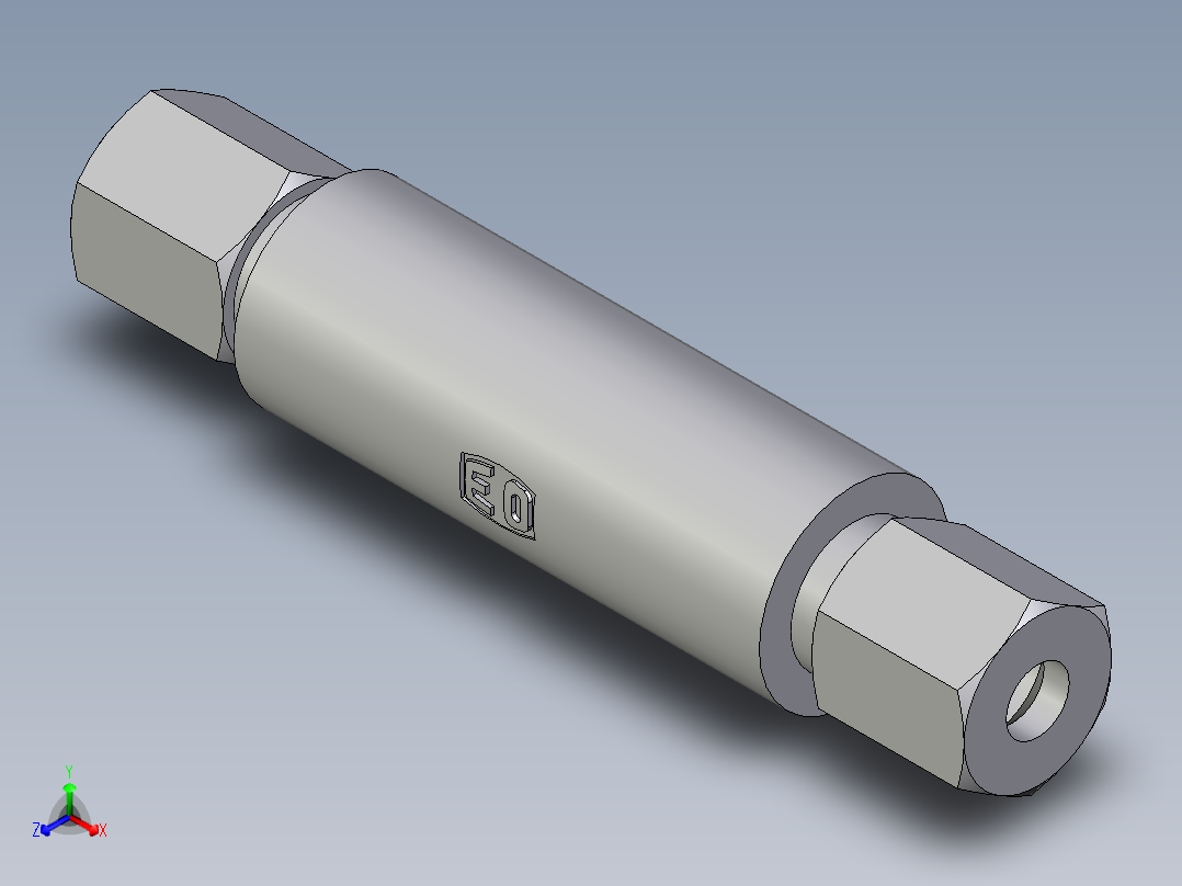 卡套式工业通用硬管接头EO_Weld_bulkhead_fitting_ESV06ZL主视图