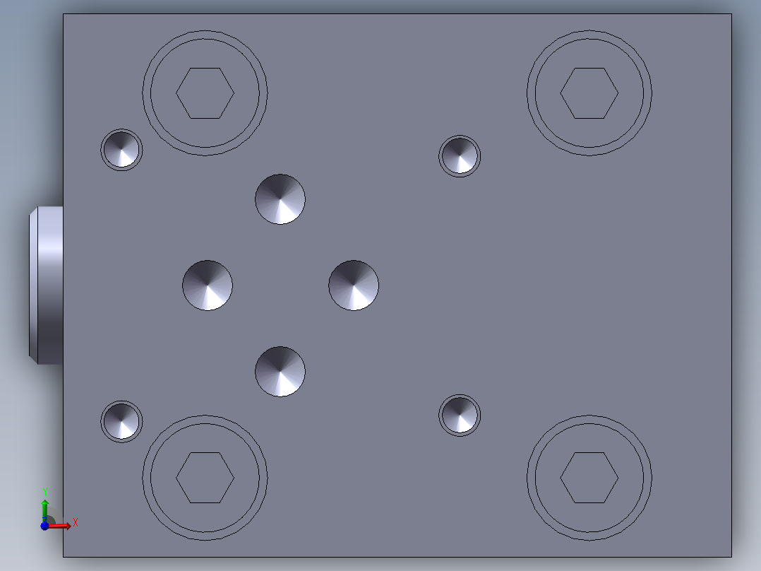 力士乐液压阀-LFA_16WEA-7X_方向阀盖板前视图