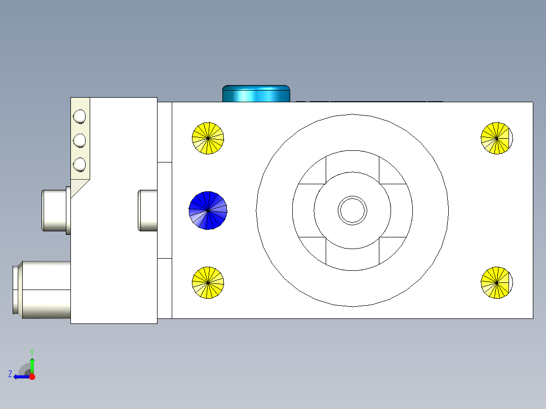 德克斯TUNKERS气缸数模SZK_40_Z_T12_TUENKERS右视图