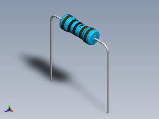 电容器 二极管 电阻器-Resistor 1K Ohm 1 Watt正等轴测缩略图
