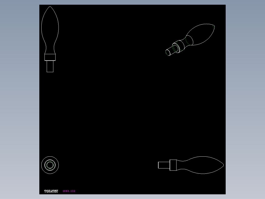 把手(固定)1000-2D多系列多零件图纸模型