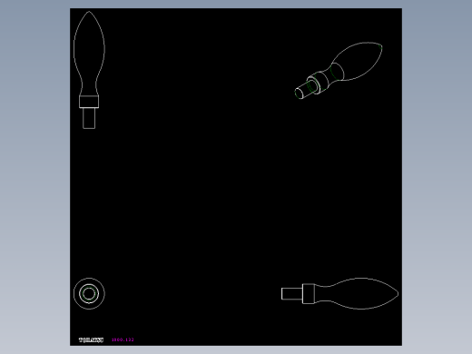 把手(固定)1000-2D多系列多零件图纸模型