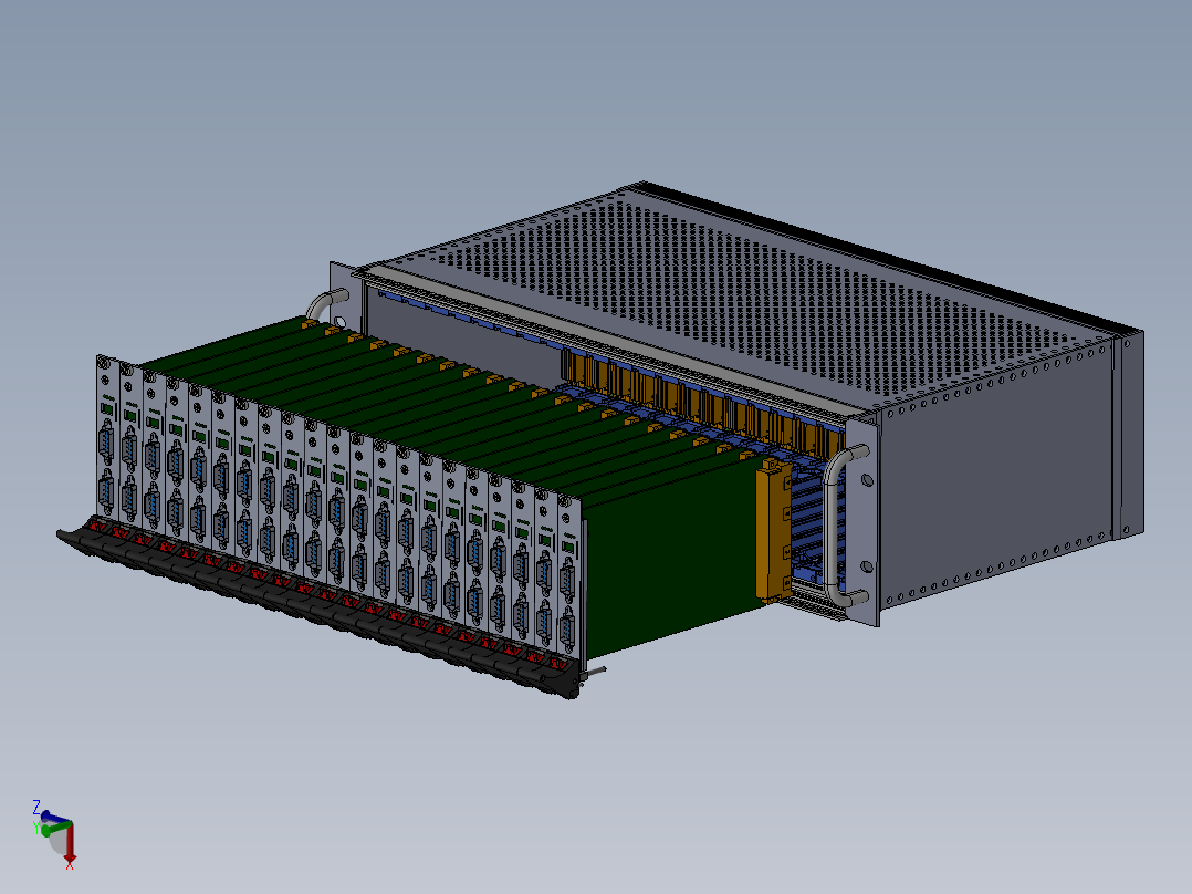 基于GBt19520标准19in系列的3U84T插箱及3U4T插件主视图