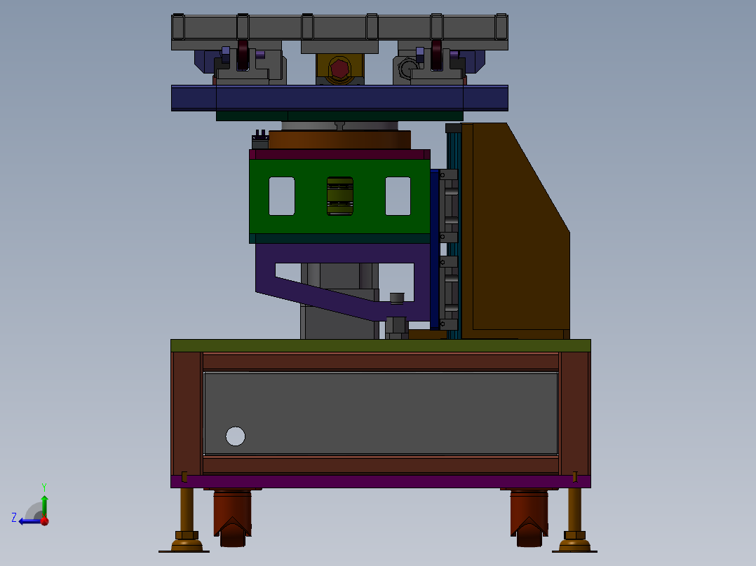 重型工件上料机右视图