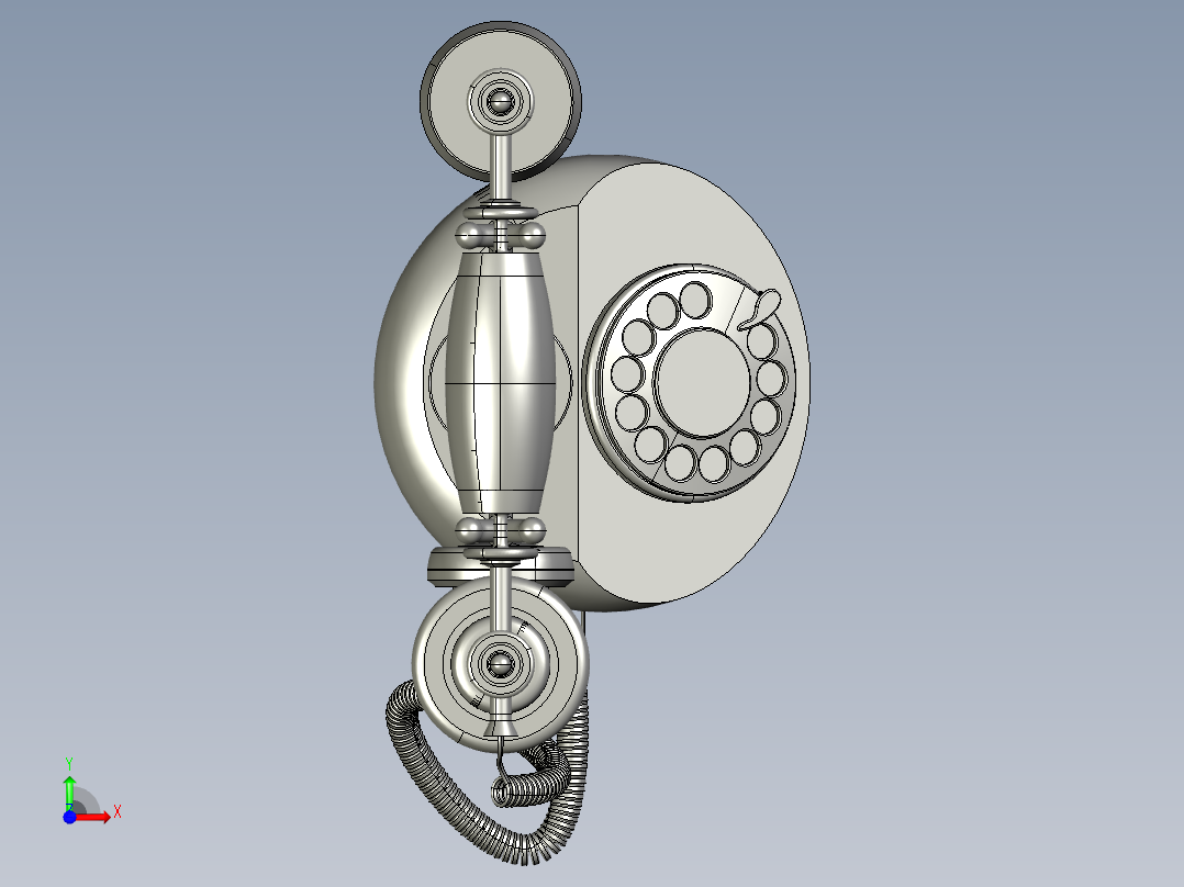 老式家用电话机前视图