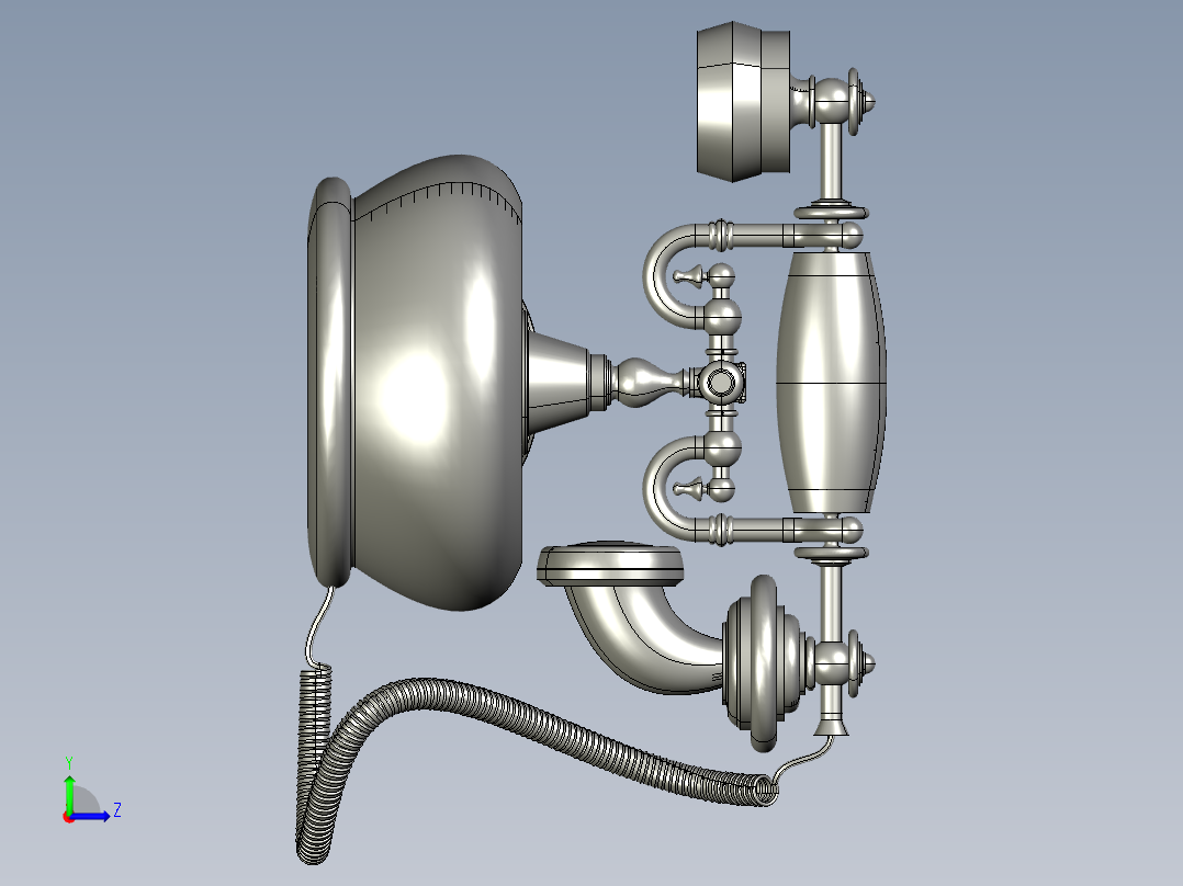 老式家用电话机左视图