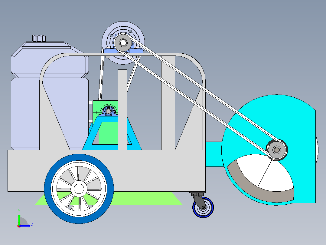 小型智能清雪车结构优化设计与运动学分析含SW三维图左视图