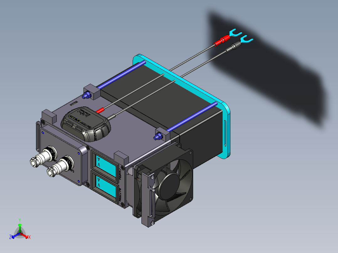 行车记录仪电池正等轴测图