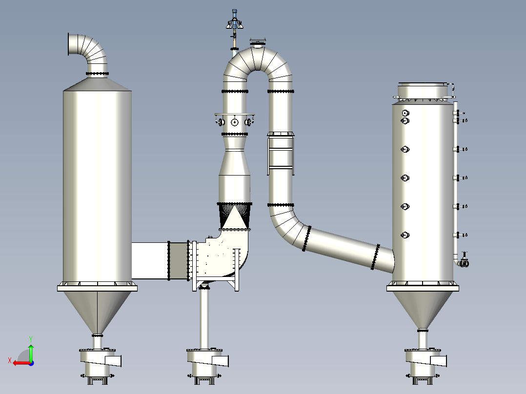工业除尘设备三维设计左视图