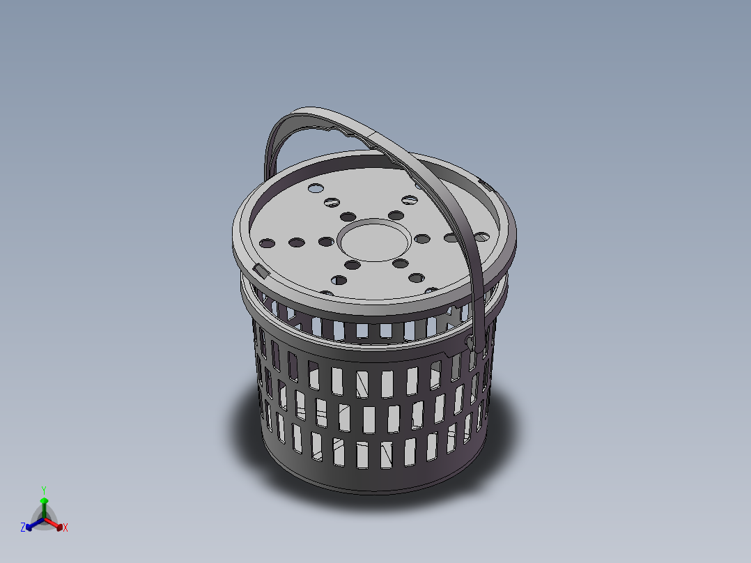 A0003287-小型塑料水果篮正等轴测图