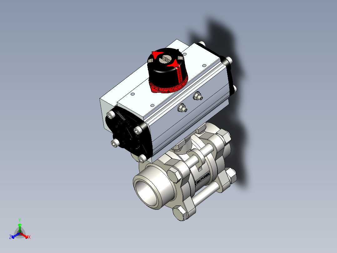 带ACTREG DA致动器的3件球阀BW DN32