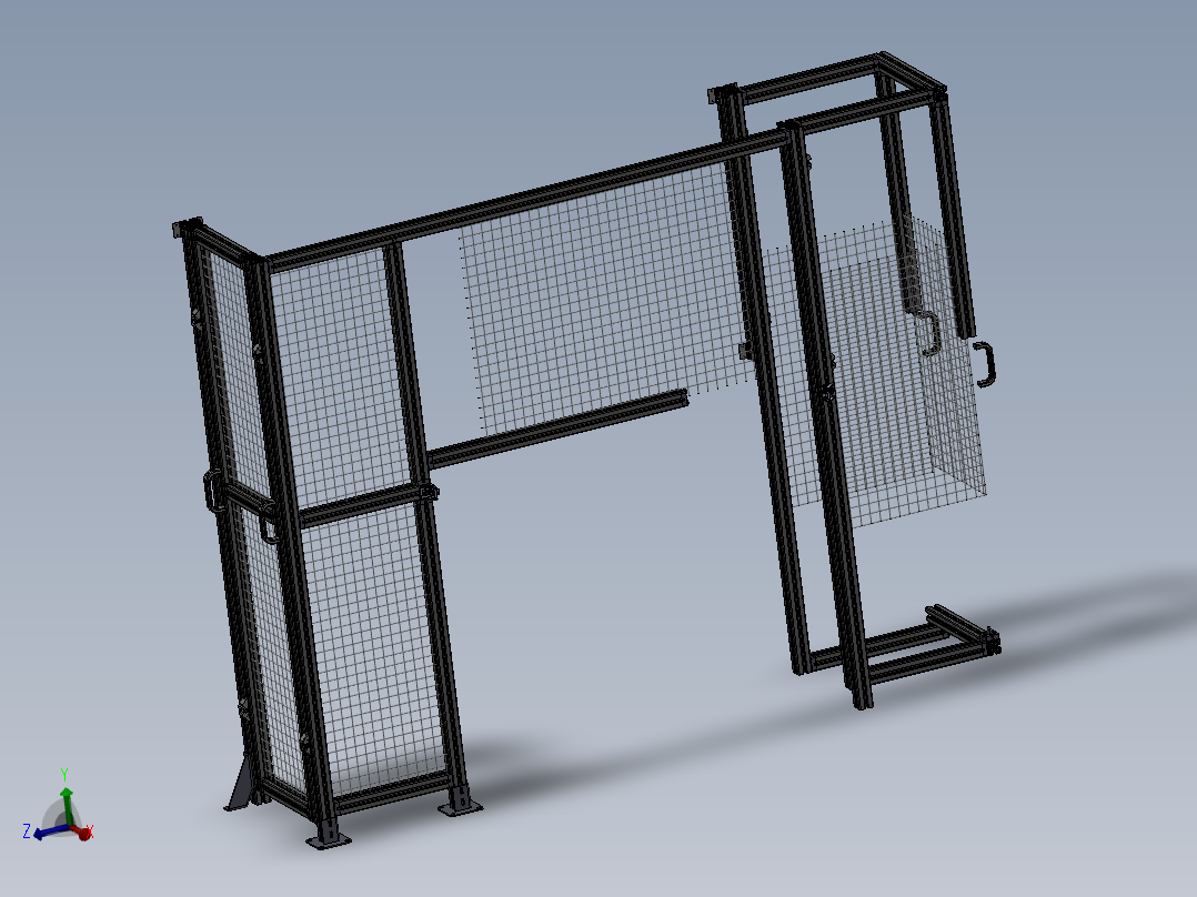 铝合金钢网防护模型
