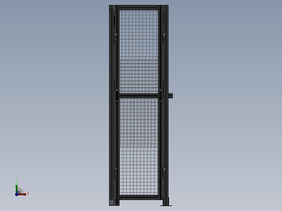 铝合金钢网防护模型前视图