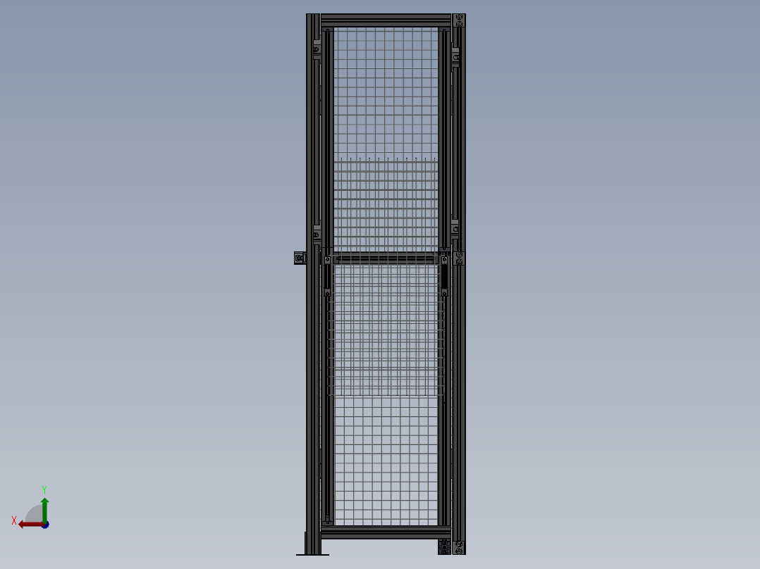 铝合金钢网防护模型后视图