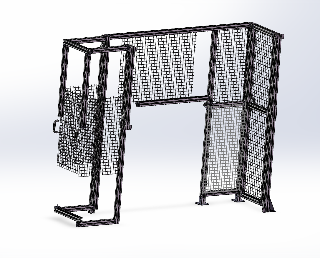 铝合金钢网防护模型