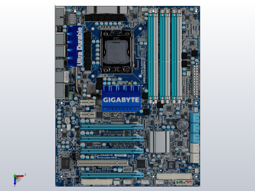 技嘉X58a-UD3R主板LGA1366俯视缩略图